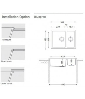 Кухонная мойка Fabiano Quadro 56x46x15 Grey Metallic 8221.301.0787