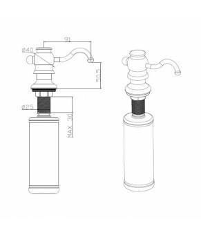 Дозатор для мыла Fabiano FASD 30 Inox Antigue 8241.402.0147