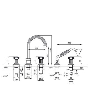 Смеситель Bugnatese Olympia CR8480K 
