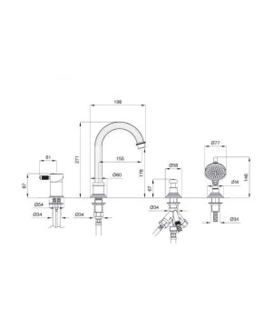 Смеситель Bugnatese Olympia Monocomando BR8555 
