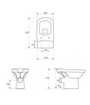 Унитаз Cersanit Carina CA 010/CA020 B