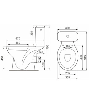 Унитаз-компакт Cersanit Koral 010 U-KO-K010-3/6-P