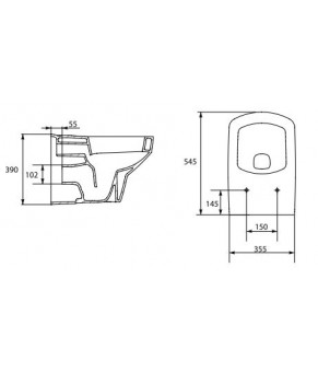 Унитаз подвесной Cersanit Pure K101-001-BOX