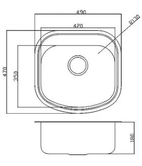 Кухонная мойка Fabiano BR 49x47 8213.401.1010