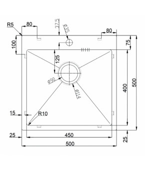 Кухонная мойка Fabiano BR 50x50 8213.401.1116