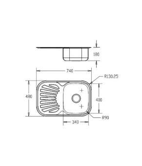 Кухонна мийка Fabiano BR 74x48 8213.401.1013