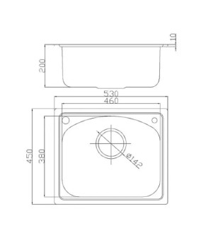 Кухонная мойка Fabiano 530x450 Microdecor 8211.401.0462