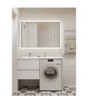 Тумба Kast Artemida 120 см под стиральную машину с раковиной Della KS000102/KS000101