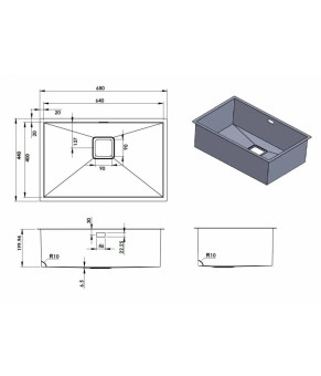 Кухонная мойка Fabiano Quadro 68 8216.401.0074