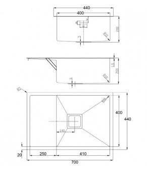 Кухонная мойка Fabiano Quadro 70 D 8216.401.0832