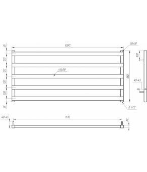Водяной полотенцесушитель Genesis-Aqua Giza 120x55 см Кобальтово-синий