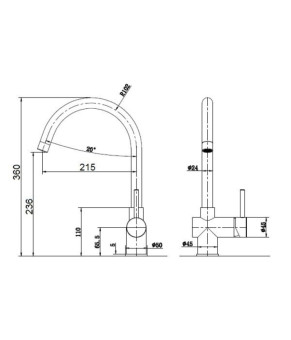 Смеситель Fabiano FKM 39 SS Antracit 8232.401.0235