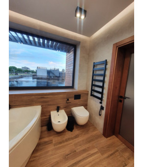 Водяной полотенцесушитель Genesis-Aqua Bull 80x53 см Бирюзово-синий
