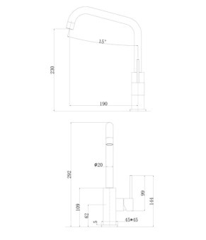 Смеситель Fabiano FKM 53 SS Inox 8232.401.0774