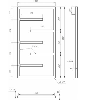 Электрический полотенцесушитель Genesis-Aqua Infinite 100x53 см Вересково-фиолетовый