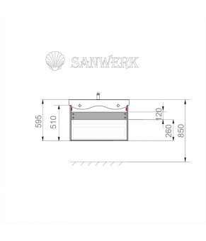 Тумба с раковиной Sanwerk "АЛЕССА AIR" 100 БЕЛАЯ С УМЫВ. "ПРИНЦ" MV0000365