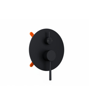 Душевой гарнитур скрытого монтажа Corsan LUGO BLACK + BOX черный