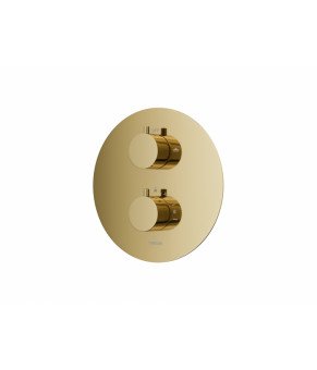 Душевой гарнитур скрытого монтажа Corsan LUGO GOLD + BOX золото с термостатом