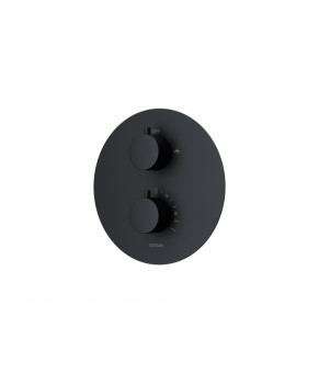 Душевой гарнитур скрытого монтажа Corsan LUGO BLACK + BOX черный с термостатом