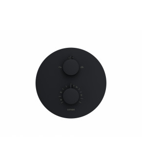 Душевой гарнитур скрытого монтажа Corsan LUGO BLACK + BOX черный с термостатом