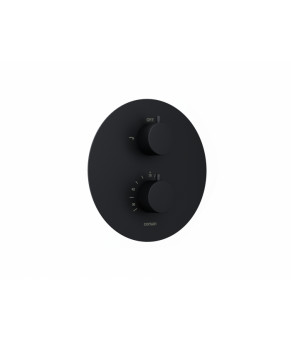 Душевой гарнитур скрытого монтажа Corsan LUGO BLACK + BOX черный с термостатом