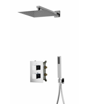 Душевой гарнитур скрытого монтажа Corsan ADOUR CHROM + BOX хром с термостатом