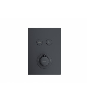 Душевой гарнитур скрытого монтажа Corsan Plomeria BLACK + BOX черный с термостатом
