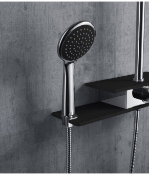 Душевой гарнитур Corsan KLAR FIBER CHROME BLACK