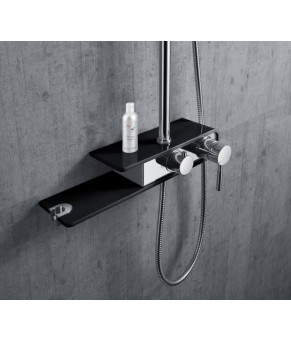 Душевой гарнитур Corsan KLAR FIBER CHROME BLACK