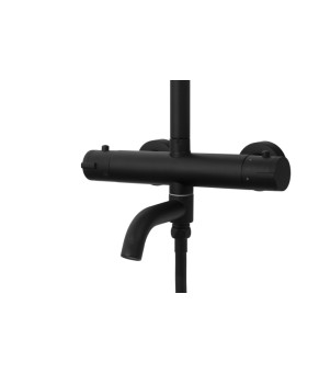 Душевой гарнитур Corsan LUGO BLACK MATT с термостатом и изливом