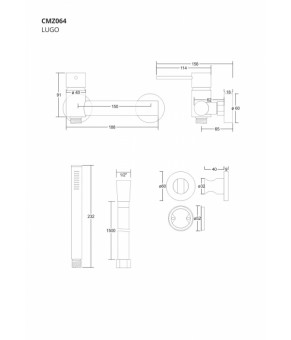 Смеситель для душа Corsan LUGO BLACK MATT