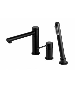 Смеситель для ванны Corsan  LUGO BLACK MATT черный на борт ванны