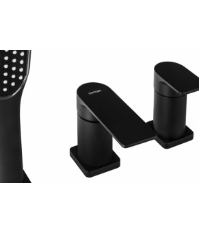 Смеситель для ванны Corsan  TRINO BLACK MATT черный на борт ванны