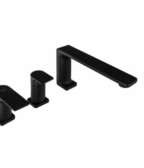 Смеситель для ванны Corsan  TRINO BLACK MATT черный на борт ванны