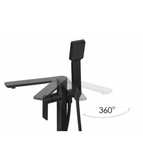 Смеситель для ванны Corsan TRINO BLACK MATT черный напольный