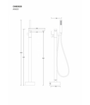 Смеситель для ванны Corsan ANGO CHROME хром напольный