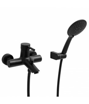 Смеситель для ванны Yoka RUMA BLACK черный настенный