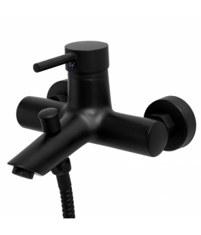 Смеситель для ванны Yoka RUMA BLACK черный настенный