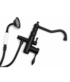 Смеситель для ванны Yoka CASSA BLACK черный напольный
