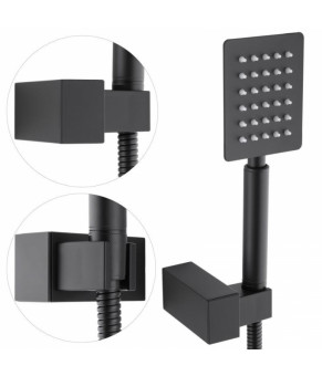Душевой гарнитур скрытого монтажа Yoka DUAL BLACK + BOX черный