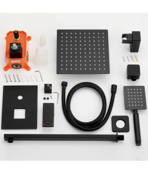 Душевой гарнитур скрытого монтажа Yoka DUAL BLACK + BOX черный