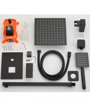 Душевой гарнитур скрытого монтажа Yoka DUAL 25 BLACK + BOX черный