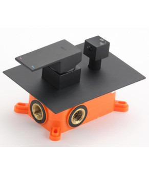 Душевой гарнитур скрытого монтажа Yoka DUAL 30 BLACK + BOX черный