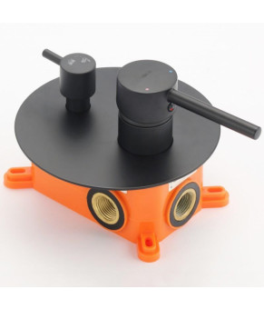 Душевой гарнитур скрытого монтажа Yoka STUDIO 30 BLACK + BOX черный