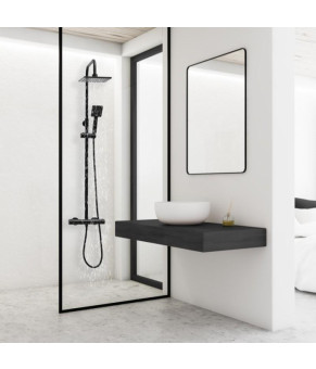Душевой гарнитур Yoka FLOVA 20 BLACK черный с термостатом