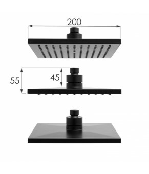 Душевой гарнитур Yoka FLOVA 20 BLACK черный с термостатом