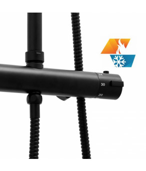 Душевой гарнитур Yoka FLOVA 20 BLACK черный с термостатом