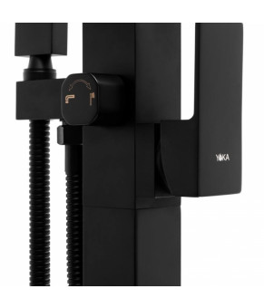 Смеситель для ванны Yoka ENZO BLACK черный напольный