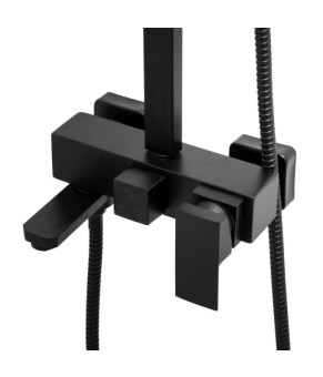 Душевой гарнитур Yoka CUBE 30 BLACK черный с изливом