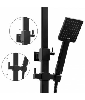Душевой гарнитур Yoka CUBE 30 BLACK черный с термостатом